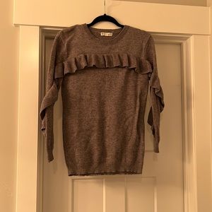 Grey ruffle sweater